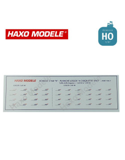 Planche logos SNCF à casquette tricolore petite taille Ep V HO Haxo Modèle HM64001  - Maketis