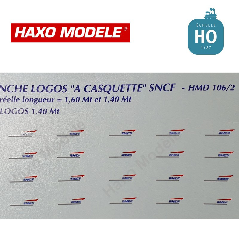 Planche logos SNCF à casquette tricolore petite taille Ep V HO Haxo Modèle HM64001  - Maketis