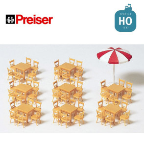 Ensemble Tables et chaises HO Preiser 17201