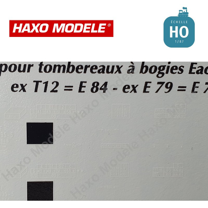 Planche de déco pour tombereau à bois 2 x E84 et 2 x E73 Ep V HO Haxo Modèle HM44074  - Maketis