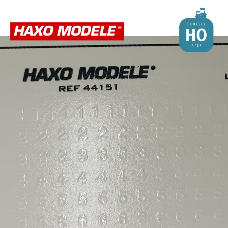 Planche marquages Helvetica 3 tailles Ep IV et V blanc HO Haxo Modèle HM44151  - Maketis