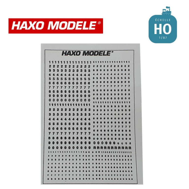 Planche marquages Helvetica 3 tailles Ep IV et V blanc HO Haxo Modèle HM44151  - Maketis