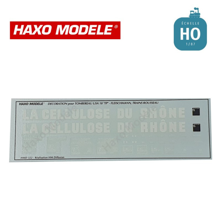 Planche déco tombereau "La Cellulose du Rhône" SNCF Ep III et IV HO Haxo Modèle HM44184  - Maketis