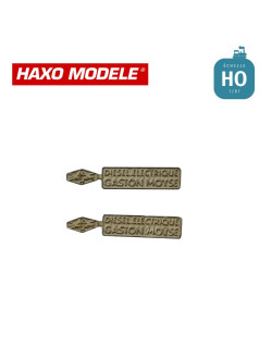 Plaque constructeur locotracteur MOYSE grande et petite x 2 HO Haxo Modèle HM44080  - Maketis