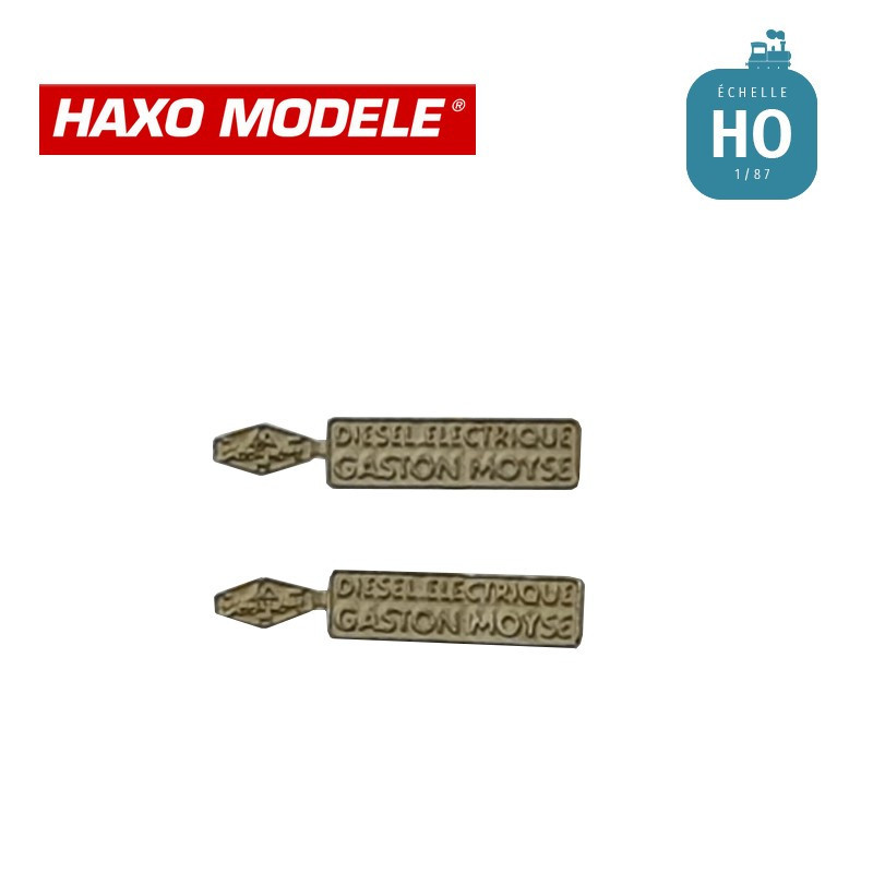 Plaque constructeur locotracteur MOYSE grande et petite x 2 HO Haxo Modèle HM44080 - Maketis