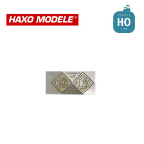 Plaques constructeur "BDR" locotracteur 2 pcs HO Haxo Modèle HM44175  - Maketis