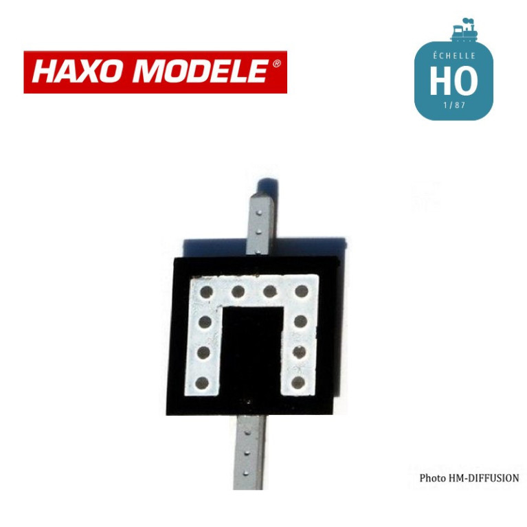 Panneau fixe ouvrage d'art à gabarit réduit avec catadioptre 2 pcs HO Haxo Modèle HM45029  - Maketis