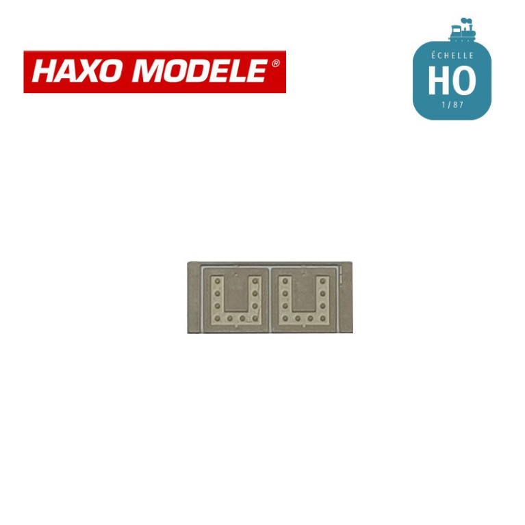 Panneau fixe ouvrage d'art à gabarit réduit avec catadioptre 2 pcs HO Haxo Modèle HM45029  - Maketis