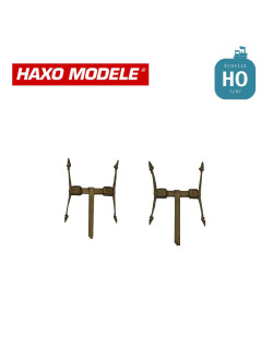 Ressorts de suspension + boites d'essieux fourgon standard 4 pcs HO Haxo Modèle HM84004  - Maketis