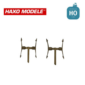 Ressorts de suspension + boites d'essieux fourgon standard 4 pcs HO Haxo Modèle HM84004  - Maketis
