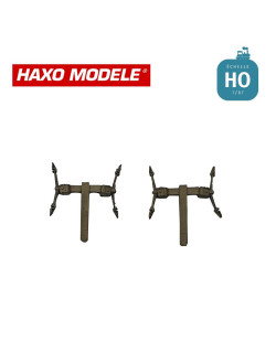 Ressorts de suspension + boites d'essieux OCEM U1A 4 pcs HO Haxo Modèle HM84005  - Maketis