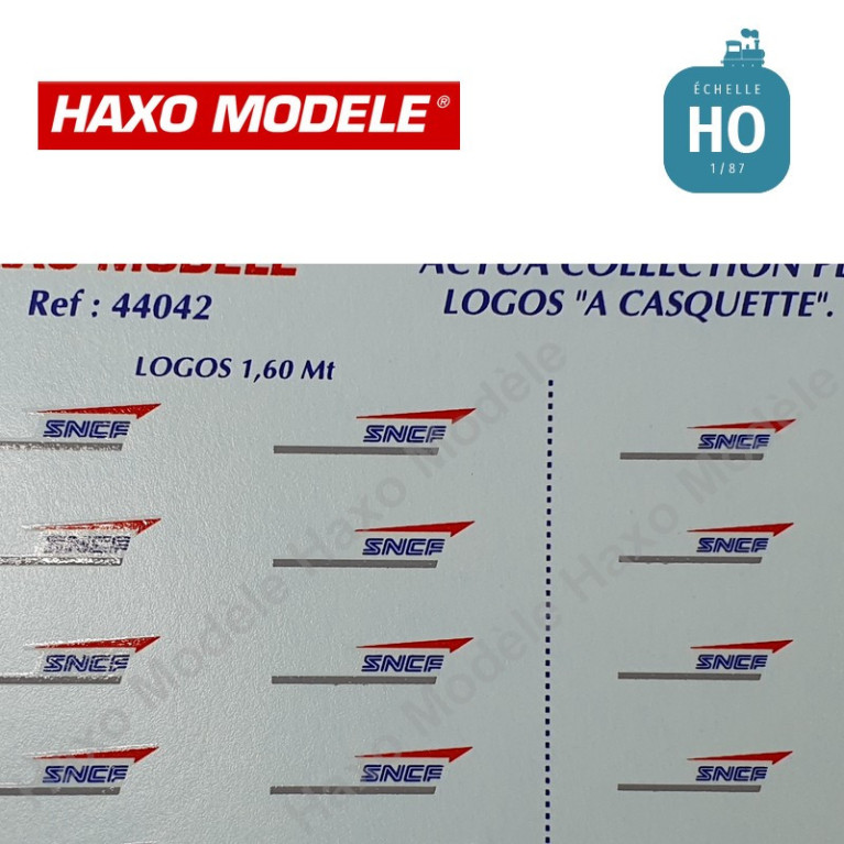 Planche logo SNCF à casquette tricolore (1 m & 1,20 m) Ep V HO Haxo Modèle HM44042  - Maketis