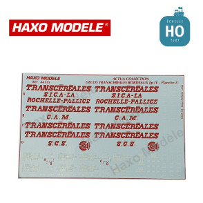 Planche marquage n°8 céréaliers à bogie "Transcéréales" Bordeau HO Haxo Modèle HM44115  - Maketis