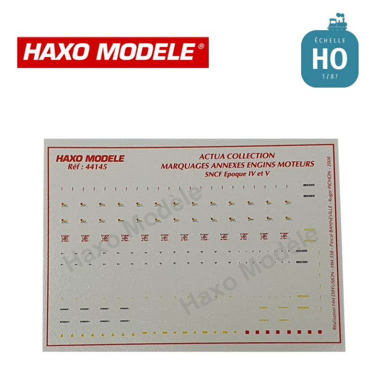 Planche marquages annexes pour engins moteurs Ep IV et V HO Haxo Modèle HM44145  - Maketis