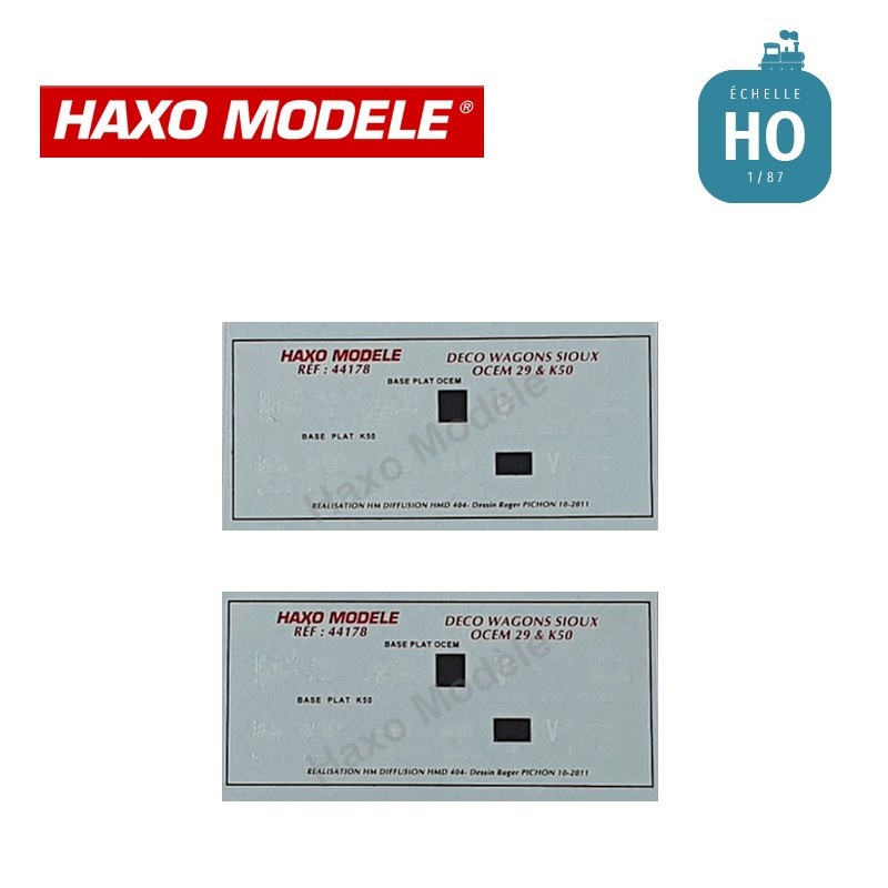 Déco wagon brise glace Sioux plat OCEM 29 et plat K50 HO Haxo Modèle HM44178 - Maketis