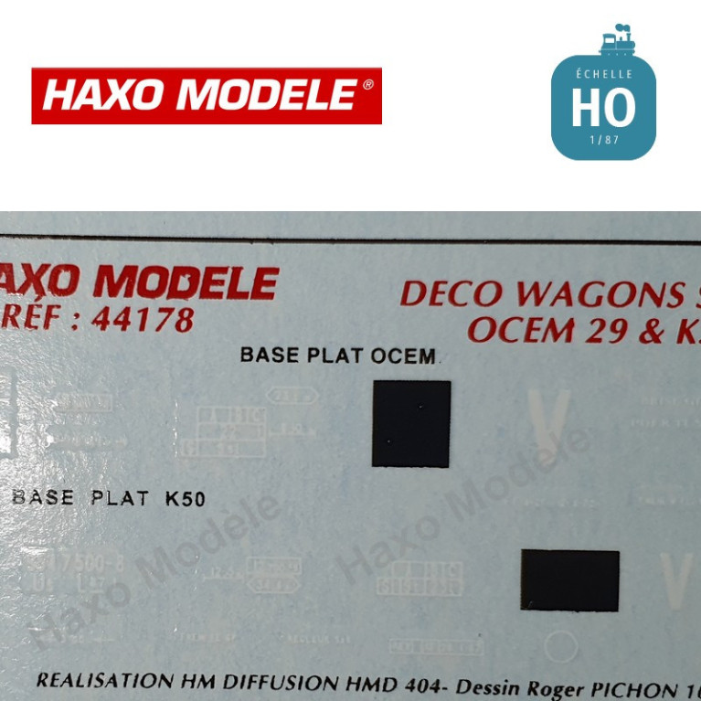 Déco wagon brise glace Sioux plat OCEM 29 et plat K50 HO Haxo Modèle HM44178  - Maketis