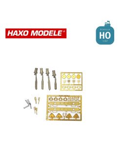 Traverses de tamponnement complètes avec tampons à ressort 2 pcs HO Haxo Modèle HM44055  - Maketis