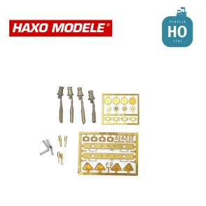 Traverses de tamponnement complètes avec tampons à ressort 2 pcs HO Haxo Modèle HM44055  - Maketis