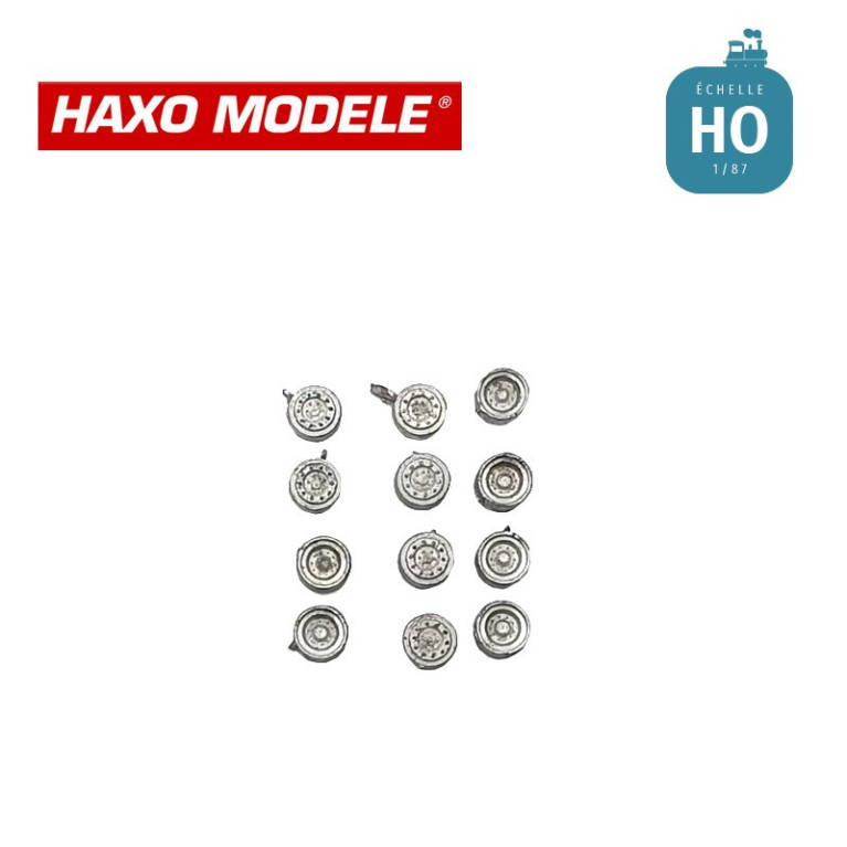 Jantes avant et arrière Poids Lourds type disque 12 pcs HO Haxo Modèle HM47032  - Maketis