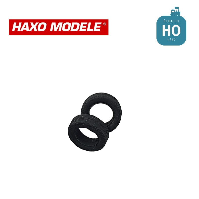 Pneus souples camion moyen tonnage ø 10,7 mm 12 pcs HO Haxo Modèle HM47035  - Maketis