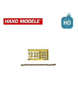 Supports chaine sûreté avec chaine et crochets wagons réseaux HO Haxo Modèle HM84011  - Maketis