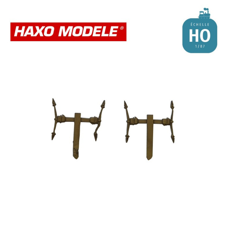 Ressort de suspensions + boite d'essieux PLM U1A 4 pcs HO Haxo Modèle HM84008  - Maketis