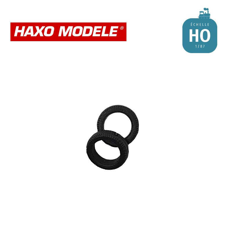 Pneus souples camionnettes ø9 mm 12 pcs HO Haxo Modèle HM47036  - Maketis