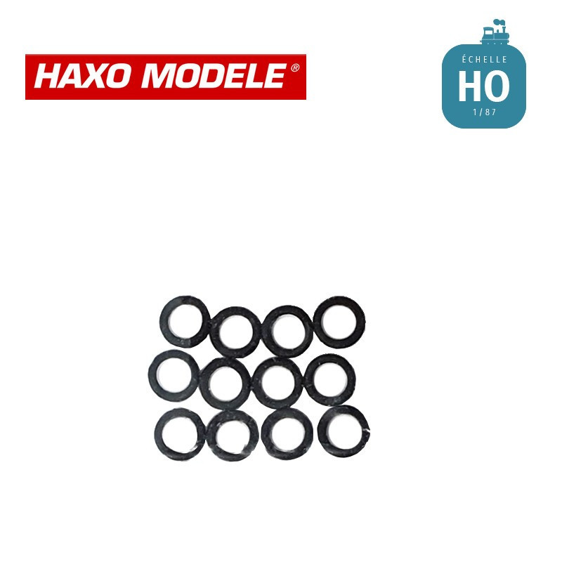 Pneus souples camionnettes ø9 mm 12 pcs HO Haxo Modèle HM47036  - Maketis