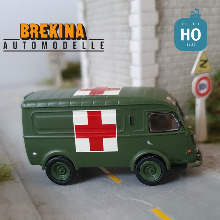 Camionnette Renault Goélette 1956 Ambulance militaire HO Brekina 3716 - Maketis