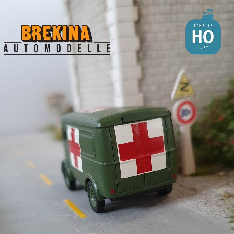 Camionnette Renault Goélette 1956 Ambulance militaire HO Brekina 3716 - Maketis