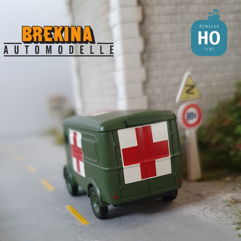 Camionnette Renault Goélette 1956 Ambulance militaire HO Brekina 3716 - Maketis