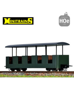 Voiture voyageur verte pour locomotive Greif H0e Minitrains 5195 - MAKETIS