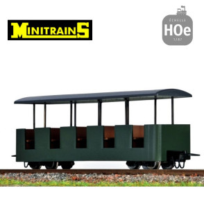 Voiture voyageur verte pour locomotive Greif H0e Minitrains 5195