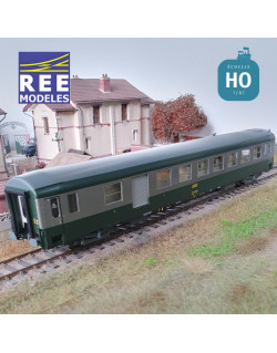 Voiture UIC B5Dd2 vert/alu Toit Gris SNCF EP IV HO REE VB-301 - Maketis