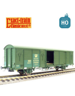 Wagon couvert DR Güterwagen Glmms 14.05, 7  Sicken, Tür ohne Verstärkung, Epoche IVa Ep IV HO Exact-Train EX20704- Maketis
