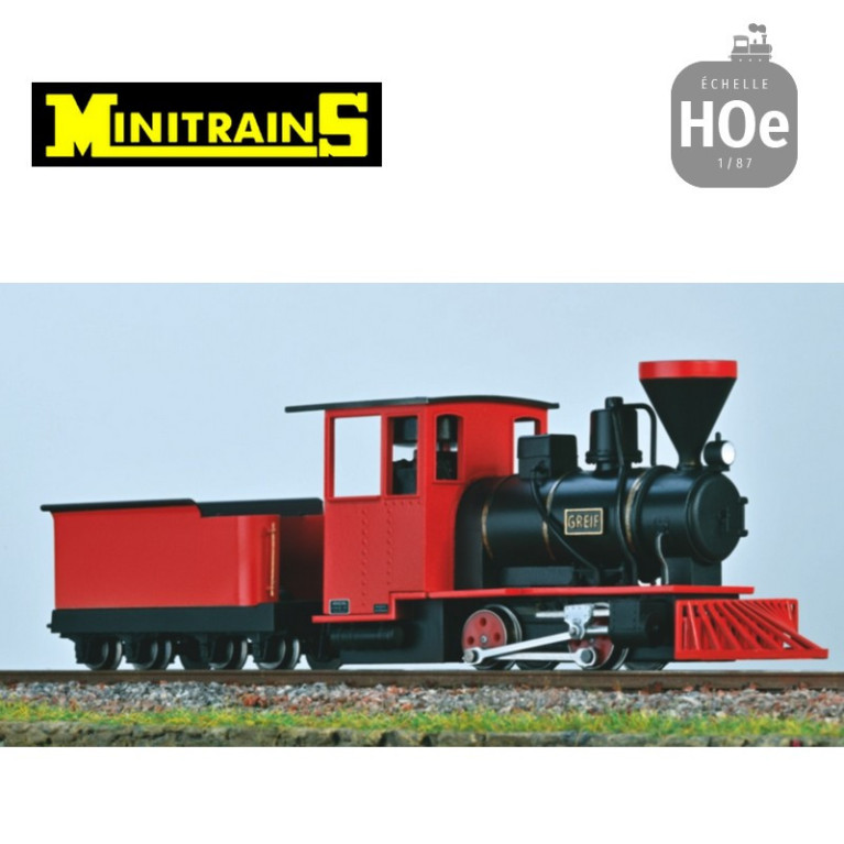 Locomotive à vapeur Greif avec tender H0e Minitrains 2060-Maketis