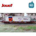 Wagon multimodal S70 Touax avec caisse mobile "Rail Route" Ep V HO Jouef HJ6243 - Maketis