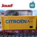 Wagon multimodal Sgss et 2 conteneurs 20' "Citroën" SNCF Ep IV HO Jouef HJ6242 - Maketis