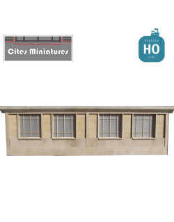 Façade Atelier SNCF - 4 grandes fenêtres carrées HO