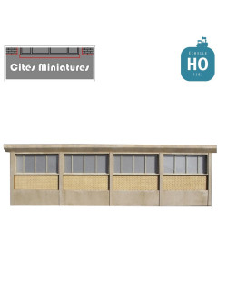 Façade Atelier SNCF - 4 fenêtres rectangulaires HO Cités Miniatures CMBF-002F