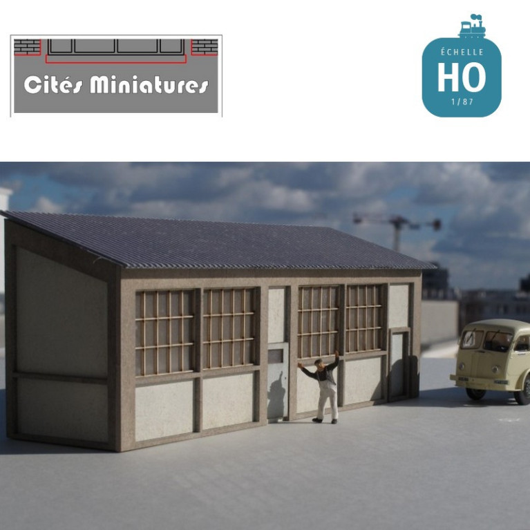 Appentis d'Atelier murs en briques - Echelle HO Cités-Miniatures ED-028-2-HO-V2 Appentis d'Atelier murs en briques - Echelle HO Cités-Miniatures ED-028-2-HO-V2