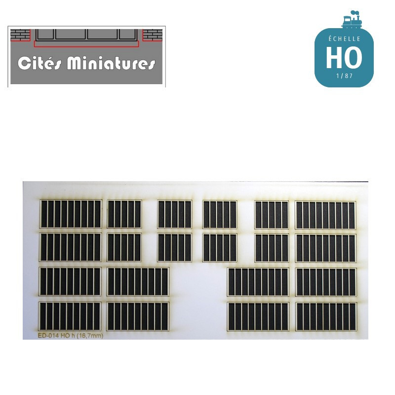 Fenêtres Usine (12+8) bristol HO Cités Miniatures ED-014-H-HO - MAKETIS