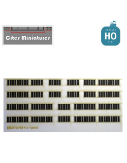 Fenêtres Usine (12+8) bristol HO Cités Miniatures ED-014-HO - MAKETIS