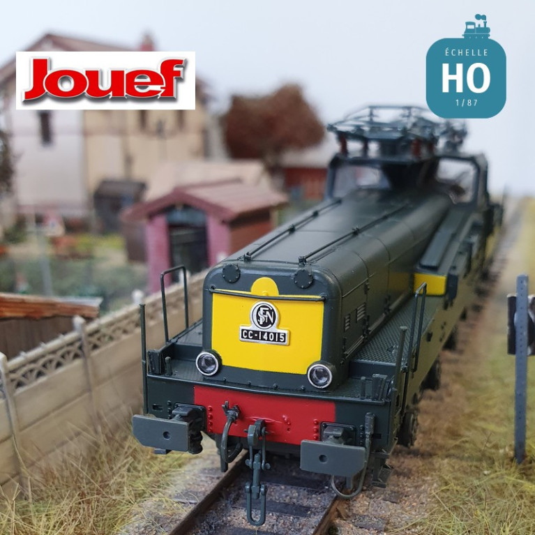 Miniature LOCOMOTIVE ELECTRIQUE CC 14015 LIVREE VERTE SNCF ANALOGIQUE 1/87  JOUEF