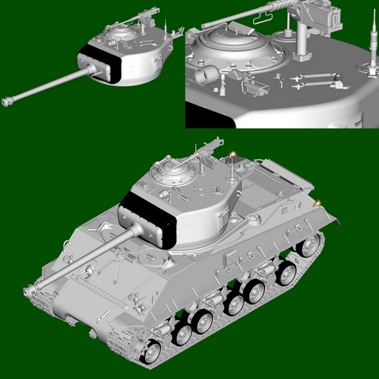 Char américain Sherman M4A3E8 WWII 1/16 I LOVE KIT 61615-Maketis