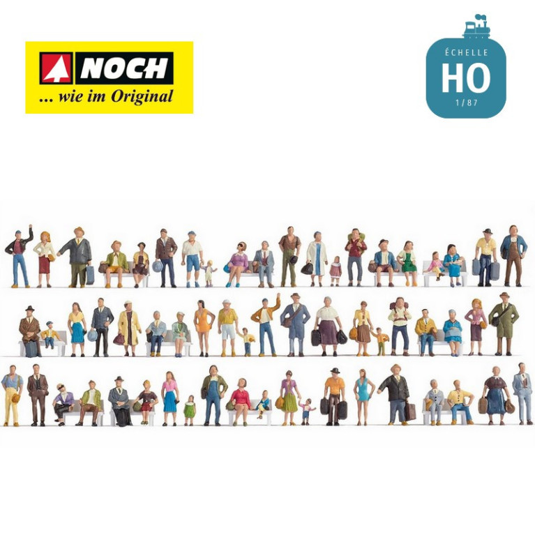 Méga-set XL 60 figurines "Voyageurs" HO Noch 16070-Maketis Méga-set XL 60 figurines "Voyageurs" HO Noch 16070-Maketis