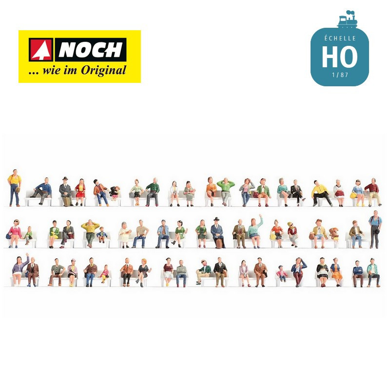 Méga-set XL 60 figurines "Gens assis" HO Noch 16071-Maketis