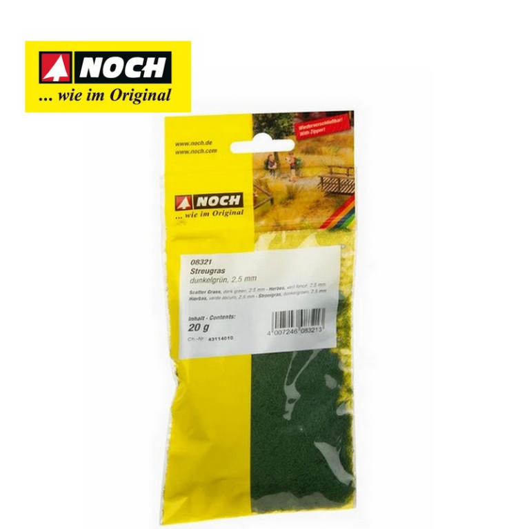 Herbe, Vert foncé, 2,5mm Noch 08321-Maketis Herbe, Vert foncé, 2,5mm Noch 08321-Maketis