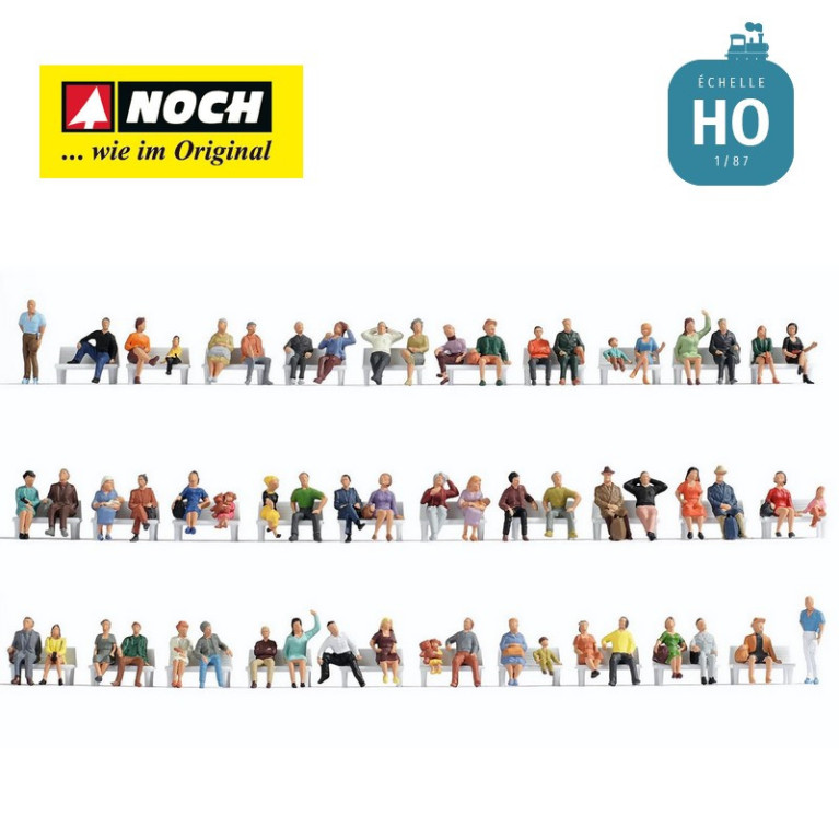 Figurines en méga-set économique gens assis Hobby HO Noch 18402