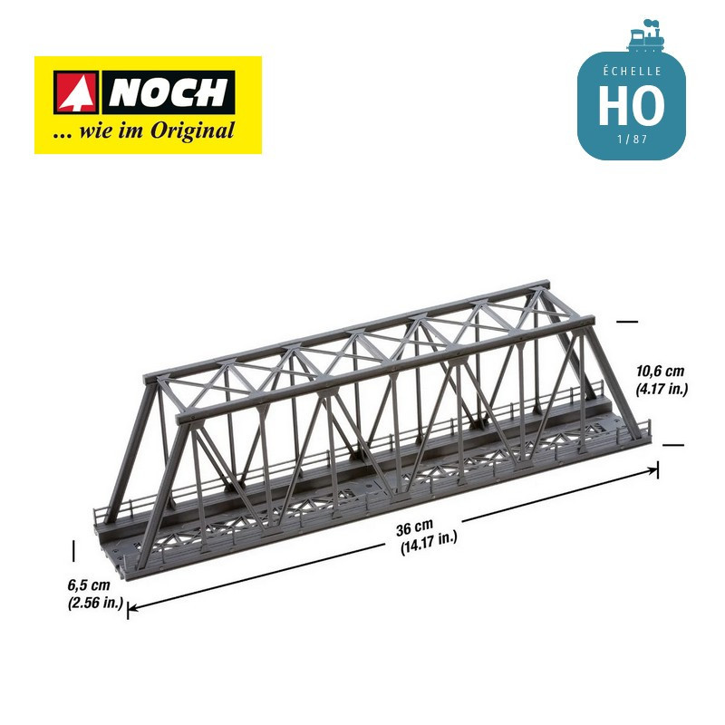  Pont droit en treillis haut 36 cm HO Noch 21320-Maketis